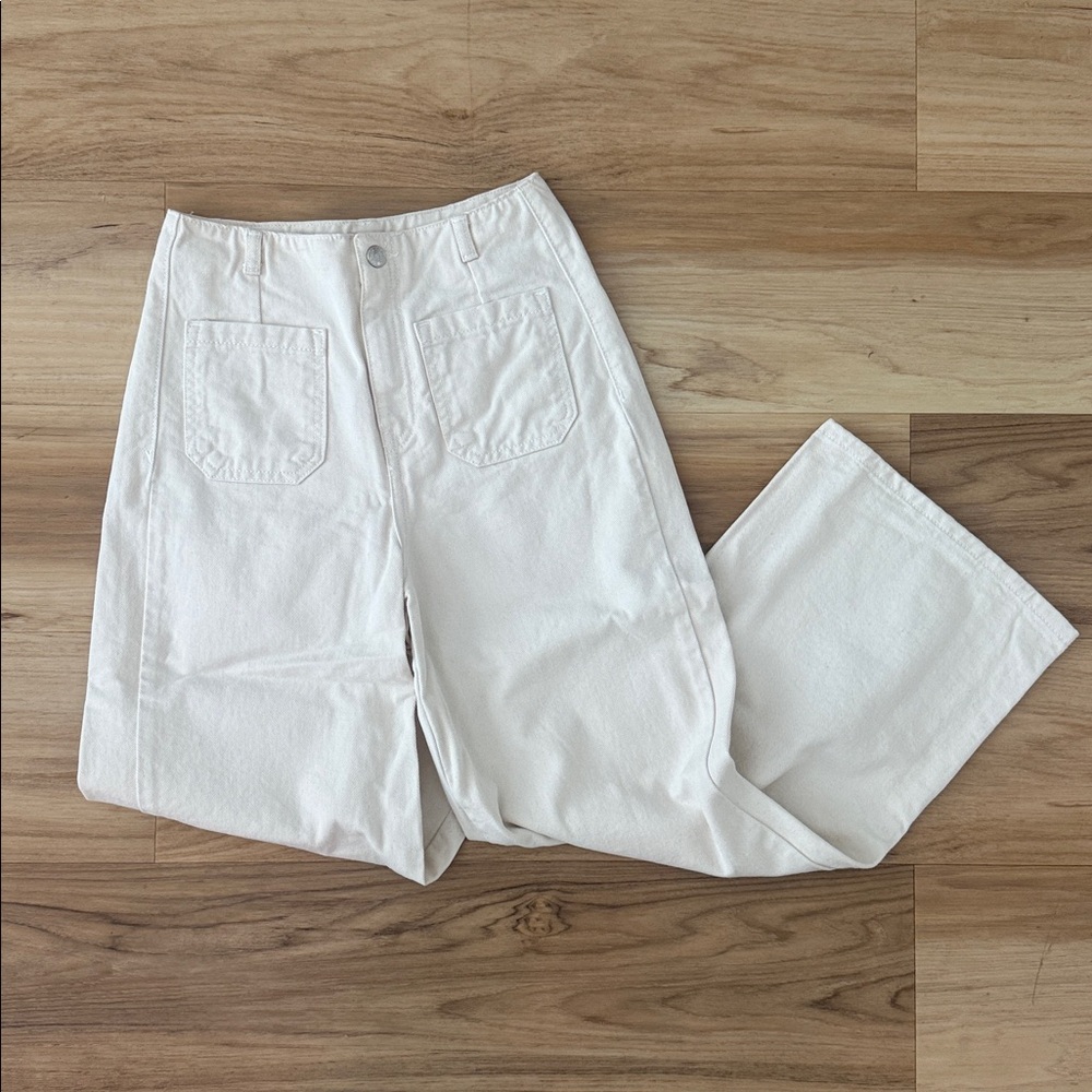 Zara Women’s | High-Waisted Culotte Jeans | Ecru | 1889/067